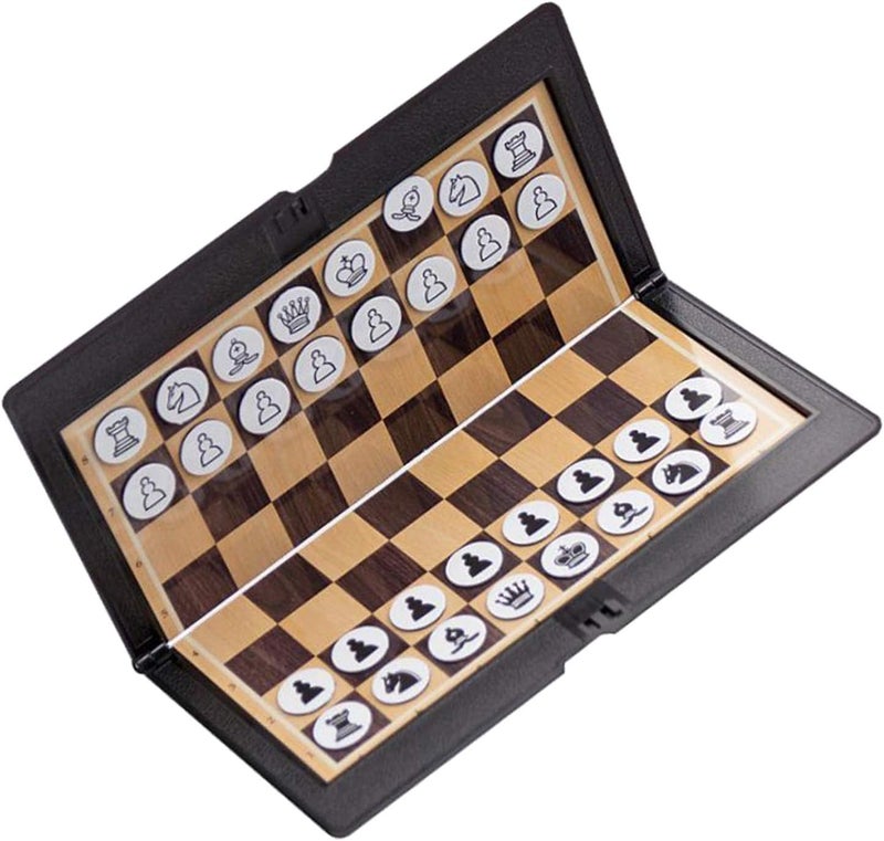klarako Foldable Mini Magnetic Chess Set Portable Wallet Pocket Chess Board Games for Camping Travel - Image 4