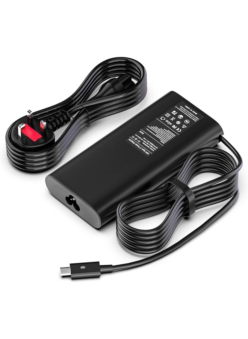 Zexen 90W USB-C Charger Compatible with Dell Laptop Fast Charging for Dell XPS 13 9350 9360 9365 9370 9380, XPS 15 9500 9550, Latitude 7300 7390 7400 7480 Type-C Adapter AC Power Cable - Image 1