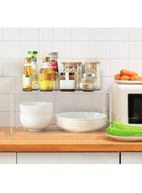 (2 pieces) white kitchen dish storage rack