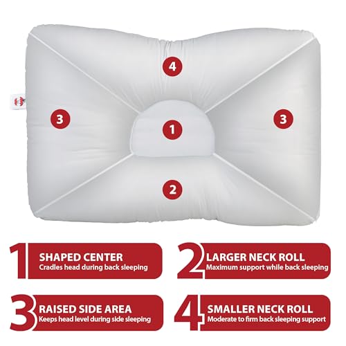 Core Products D-Core Cervical Neck Pillow - Extra Firm Orthopedic Support for Neck Discomfort, Back Sleepers, Dual Neck Rolls, Cervical Alignment, Full Size, Assembled in USA - Image 4