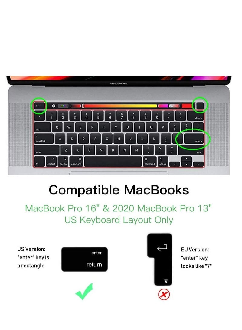 Keyboard Cover Skin for MacBook Pro 13'' M2/M1 Chip 2022 2021 2020 (Model A2338/A2289/A2251) and 2019 MacBook Pro 16'' (A2141) U.S Layout Accessories --Clear  - Image 3
