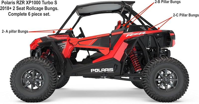 UTVDistribution Aftermarket parts compatible with Polaris RZR Bungs XP 1000 / Turbo S Roll Cage Connector 2 Seat Kit 1 3/4" x .120 Fits 2018+ Models - Image 4