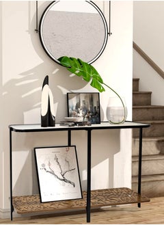 Console Table Glass Top with Storage Shelf 130*80*30 CM