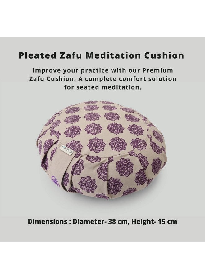 Core Asana Round Cushion for Tailbone, Sciatica, Lower Back Pain Relief | Meditation Cushion Pillow with Removable Cotton Cover & Adjustable Inner Filling (Violet Mandala)  - Image 2
