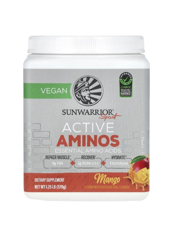 Sunwarrior - Sunwarrior, Sport, Active Aminos, Mango, 1.25 lb (570 g) - Image 1