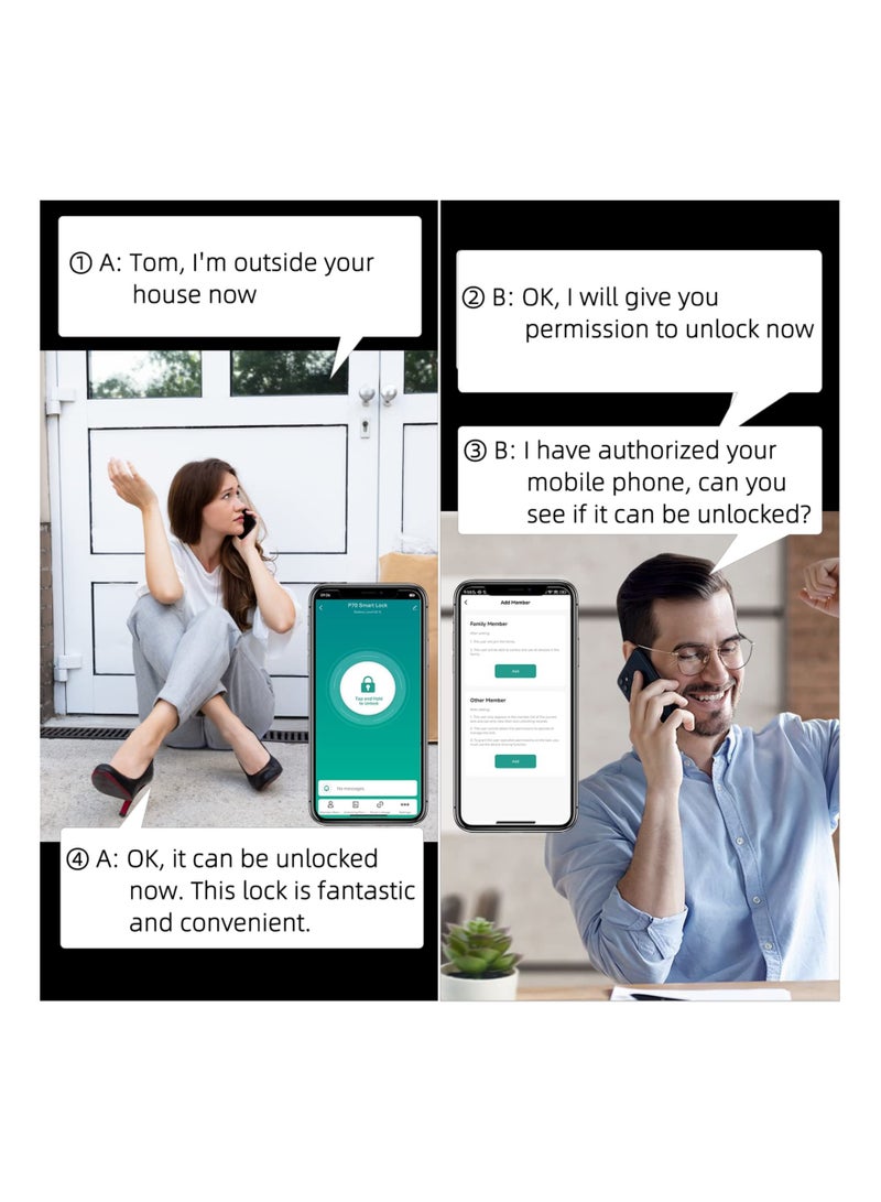 SYOSI Fingerprint Padlock with APP, Biometric Padlock with Key, App Remote Authorization, Heavy Duty Large Padlock for Warehouses, Fence Gates for Outdoor Fence Gate Pool Shed Gym Locker Truck (Silver) - Image 5