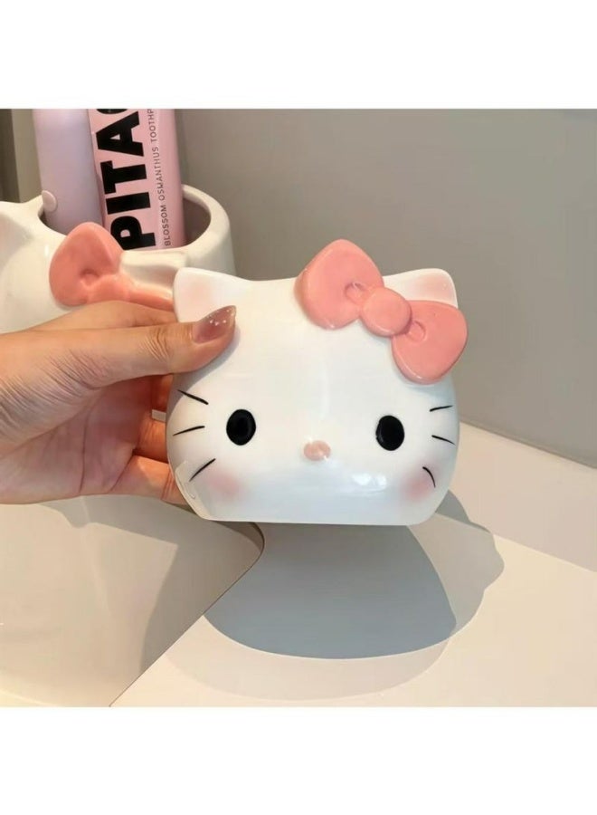 هالو كيتي حامل أقلام رصاص لطيف على شكل قطة من KT، منظم أدوات مكتبية متعدد الوظائف للدراسة، كوب تخزين لوازم مكتبية، حاوية فرش مكياج للمكتب، المنزل، المدرسة، غرفة النوم، منظمات بلاستيكية متينة - Image 5