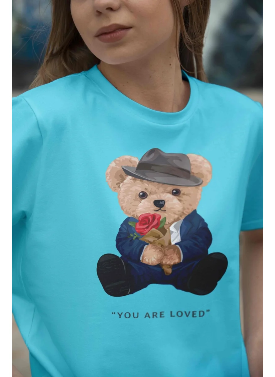 DogFish Teddy Women's Oversize Blue T-Shirt