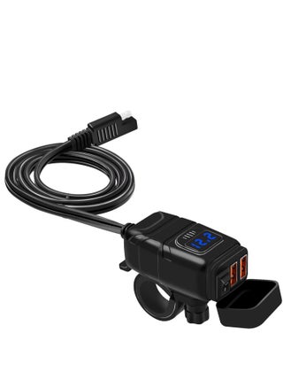 Motorcycle Charger SAE to USB Car Adapter Dual Fast and 12V Voltmeter with Independent On/Off Power Switch 10A Fuse Charging Kit for Phone GPS Tablet - pzsku/Z380C6DEDDFF12FE33B21Z/45/_/1707031487/4ed8594a-02c4-4250-8553-eddc3cfaaaaf