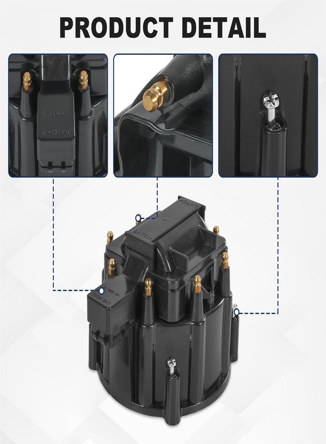 غطاء موزع HEI ودوار بديل لمحركات K549 SBC 283 305 307 327 350 400 BBC 454 396 427، طقم غطاء موزع كبير أسود اللون. - Image 5