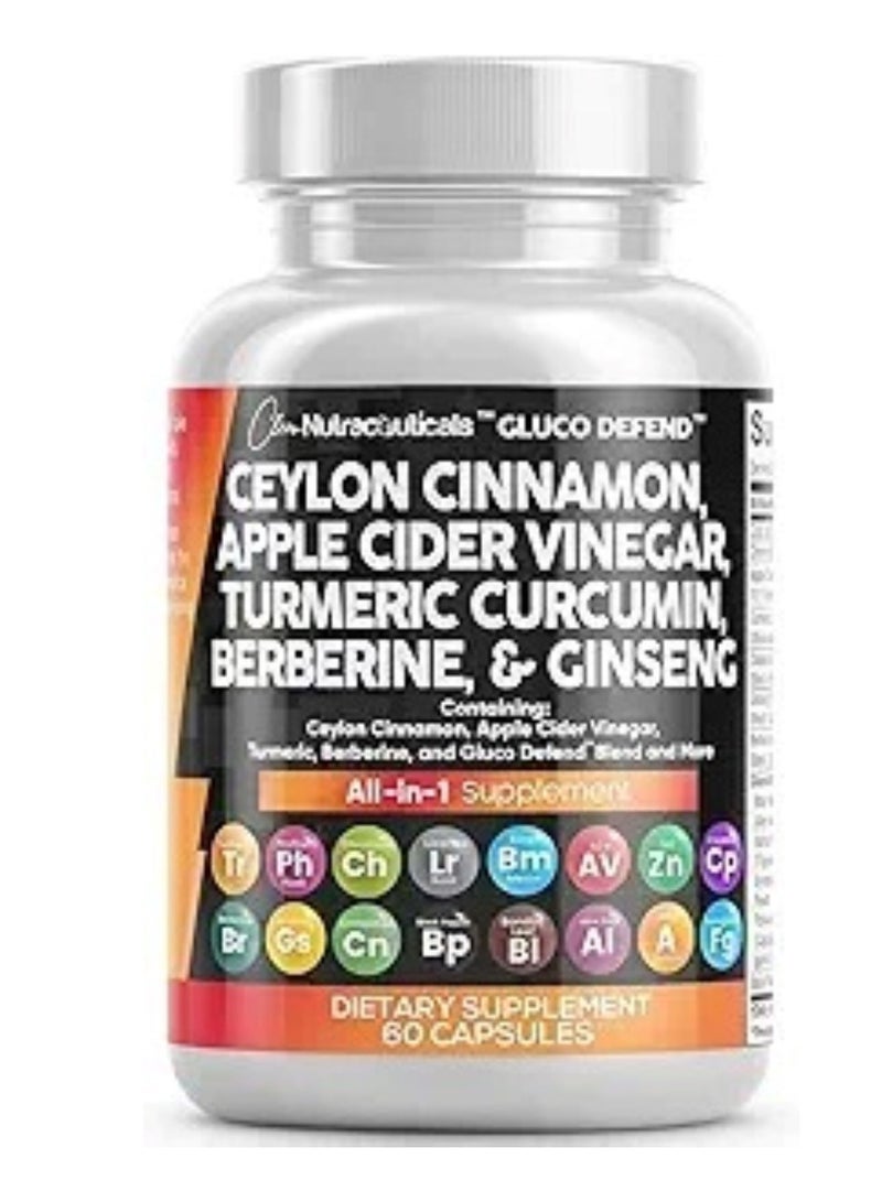 Clean Nutraceuticals Clean Nutraceuticals Ceylon Cinnamon Turmeric Apple Cider Vinegar Ginseng Berberine Plus Bitter Melon Gymnema Milk Thistle Fenugreek  - Image 1