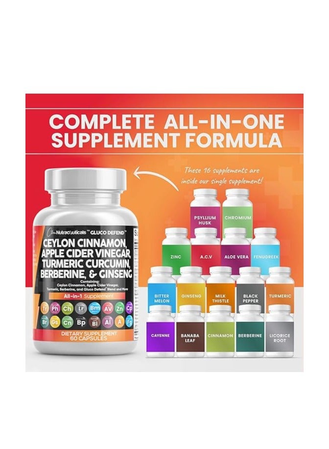 Clean Nutraceuticals Clean Nutraceuticals Ceylon Cinnamon Turmeric Apple Cider Vinegar Ginseng Berberine Plus Bitter Melon Gymnema Milk Thistle Fenugreek  - Image 2