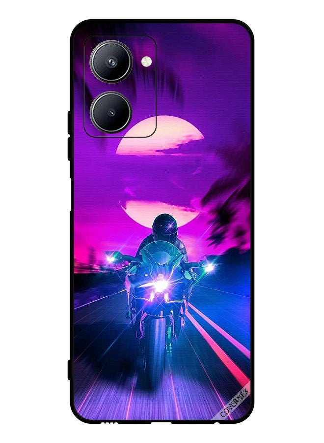 Covernex Protective Case Cover For Realme C33 Man On Bike Wallpaper - Image 1