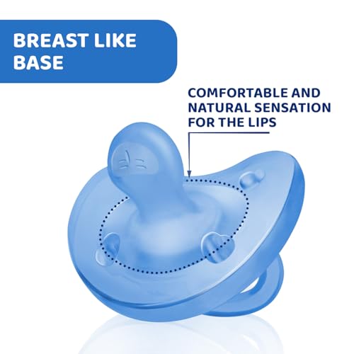 Chicco PhysioForma Soother for Babies (6-16 Months) Pack of 2 | Baby Pacifier with Unique Shape to Support Baby's Breathing | Soft Silicon Material | BPA Free (Blue, Green) - Image 4