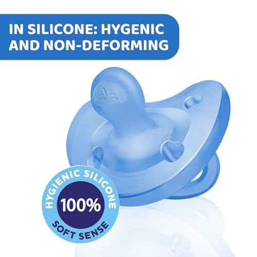 Chicco PhysioForma Soother for Babies (6-16 Months) Pack of 2 | Baby Pacifier with Unique Shape to Support Baby's Breathing | Soft Silicon Material | BPA Free (Blue, Green) - Image 5