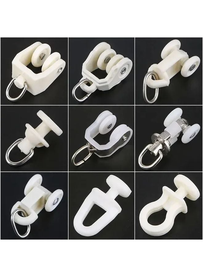 10pcs Style C1 Curtain Hook Slider Wheels Heavy Duty Plastic Metal Track Rollers Easy Install - Image 3