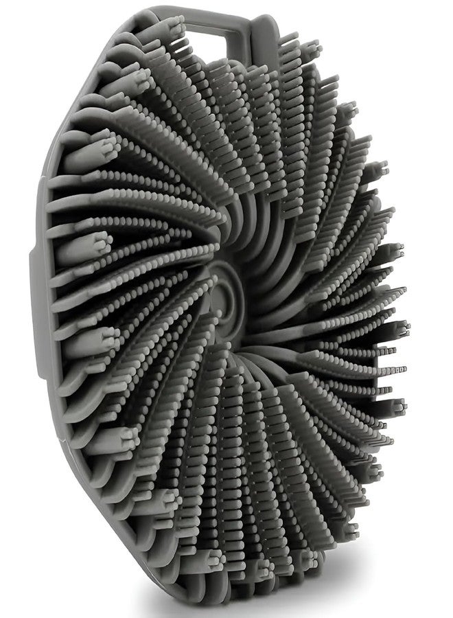 Feelon ليفة استحمام سيليكون من فيلون، ليفة استحمام لتنظيف وتغذية وتقشير البشرة، شعيرات غنية بالرغوة مع مقبض مريح مانع للانزلاق، مقشر للجسم للرجال والنساء - Image 1