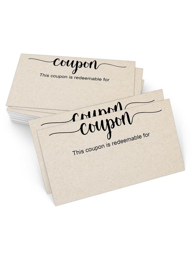 321 دن بطاقات قسائم فارغة باللون البني الفاتح، مقاس 3.5×2 (عبوة من 50 قطعة) صنع في الولايات المتحدة، شهادة هدايا صغيرة يمكنك صنعها بنفسك، قسائم للهدايا، العطلات، بطاقات عيد الحب البسيطة التي يمكن استبدالها بتصميم، ورق سميك، مساحة للتخصيص - Image 1
