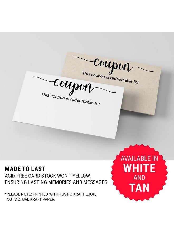 321 دن بطاقات قسائم فارغة باللون البني الفاتح، مقاس 3.5×2 (عبوة من 50 قطعة) صنع في الولايات المتحدة، شهادة هدايا صغيرة يمكنك صنعها بنفسك، قسائم للهدايا، العطلات، بطاقات عيد الحب البسيطة التي يمكن استبدالها بتصميم، ورق سميك، مساحة للتخصيص - Image 4