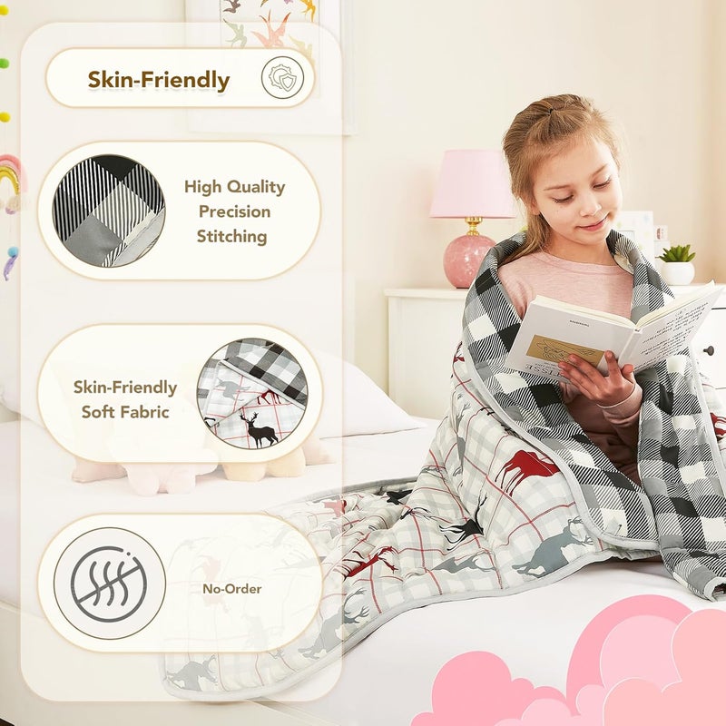 CuteKing بطانية مرجحة من - بطانية مرجحة مع خرز زجاجي فاخر - بطانية ثقيلة قابلة للتنفس لنوم مريح - بطانية سميكة ناعمة لجميع الفصول (10 أرطال، 50x60 بوصة، غزال) - Image 5