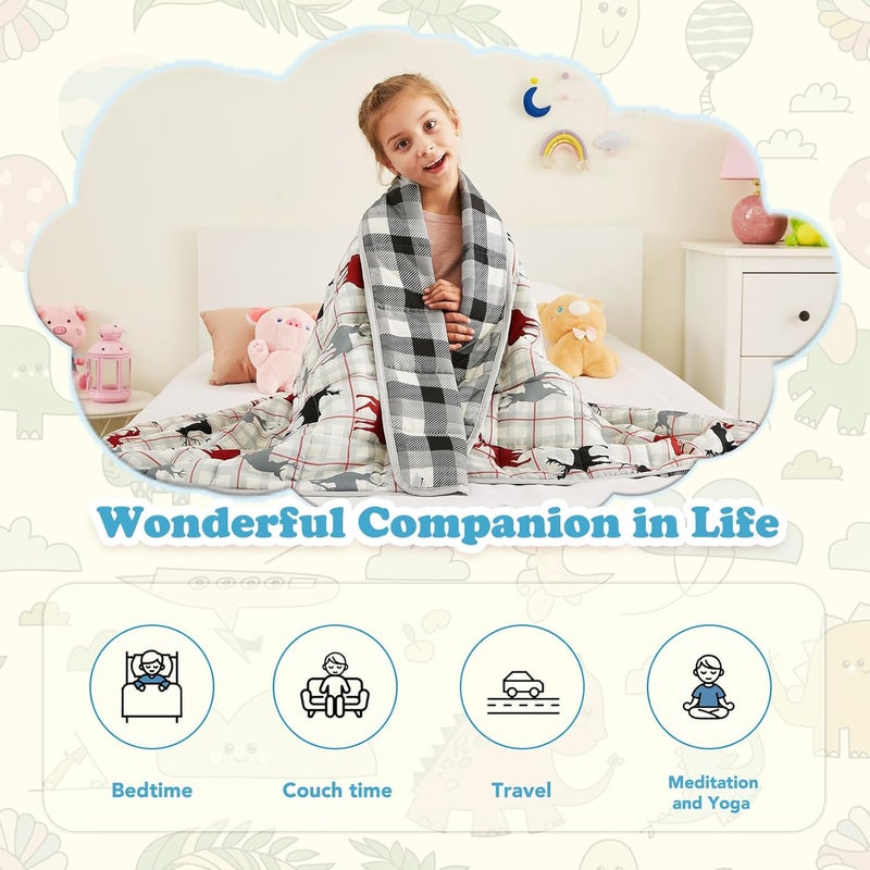CuteKing بطانية مرجحة من - بطانية مرجحة مع خرز زجاجي فاخر - بطانية ثقيلة قابلة للتنفس لنوم مريح - بطانية سميكة ناعمة لجميع الفصول (10 أرطال، 50x60 بوصة، غزال) - Image 4
