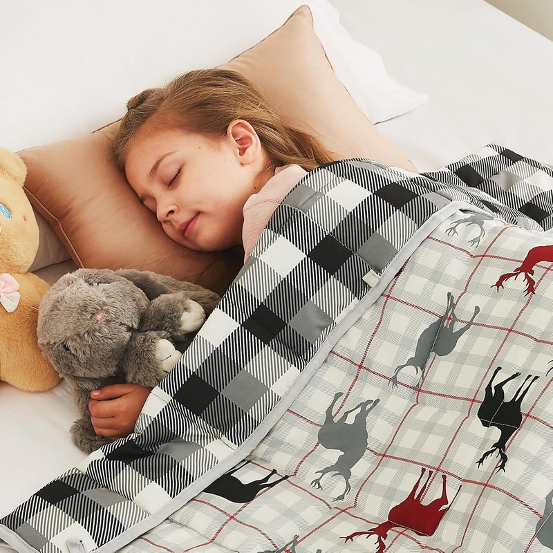 CuteKing بطانية مرجحة من - بطانية مرجحة مع خرز زجاجي فاخر - بطانية ثقيلة قابلة للتنفس لنوم مريح - بطانية سميكة ناعمة لجميع الفصول (10 أرطال، 50x60 بوصة، غزال) - Image 1