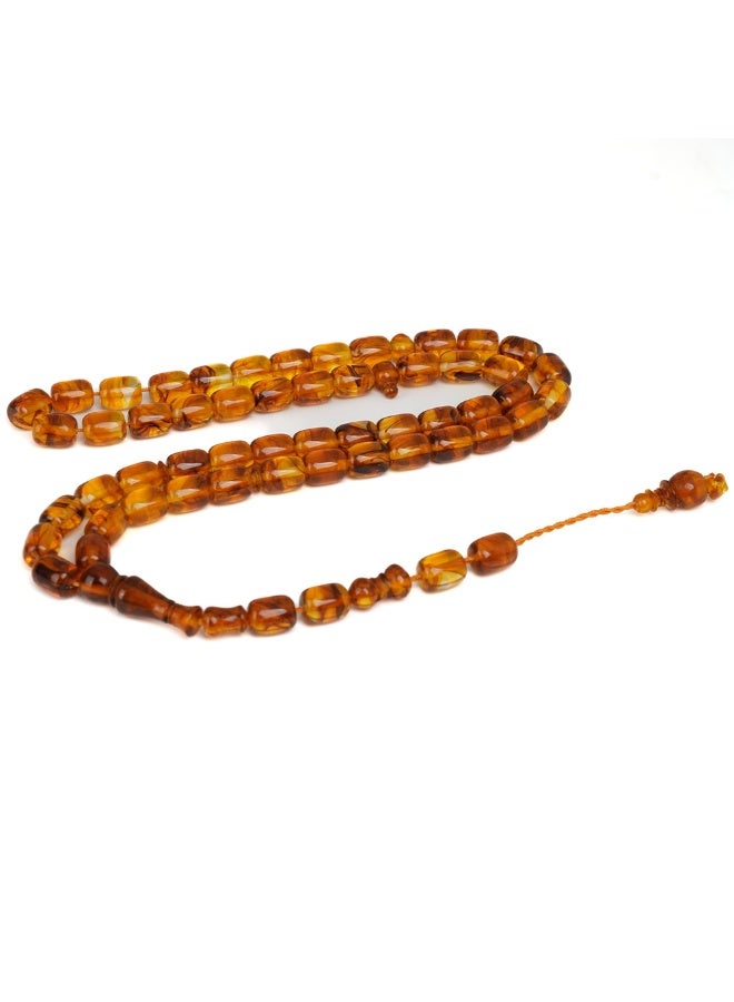 R.S Polish Amber Ground Prayer Beads, Barrel Story, 51 Beads - Image 3