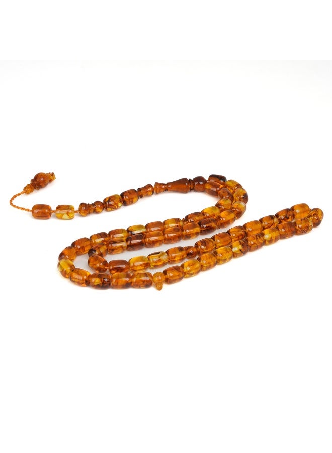 R.S Polish Amber Ground Prayer Beads, Barrel Story, 51 Beads - Image 2