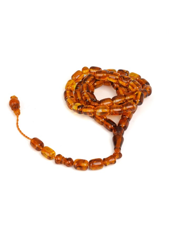 R.S Polish Amber Ground Prayer Beads, Barrel Story, 51 Beads - Image 4