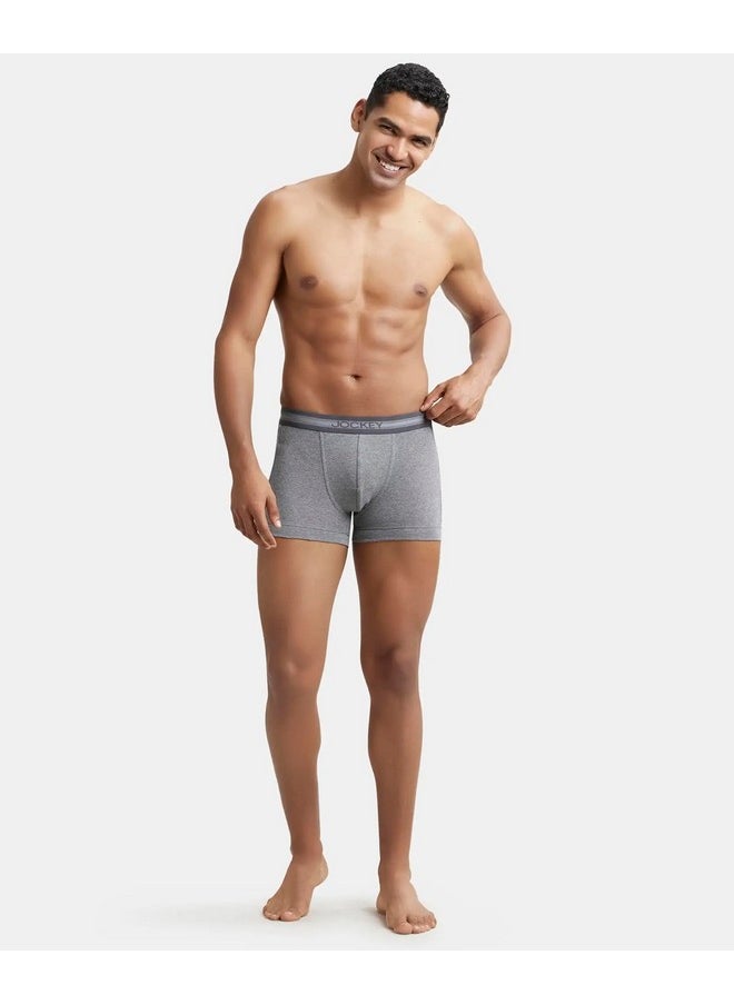 JOCKEY - Jockey Men's Super Combed Cotton Rib Solid Trunk with Stay Fresh Properties (Pack of 2)_Style_1015_Mid Grey Melange_L - Image 1