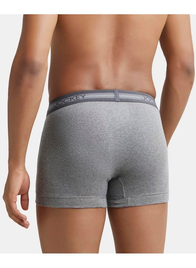 JOCKEY - Jockey Men's Super Combed Cotton Rib Solid Trunk with Stay Fresh Properties (Pack of 2)_Style_1015_Mid Grey Melange_L - Image 1