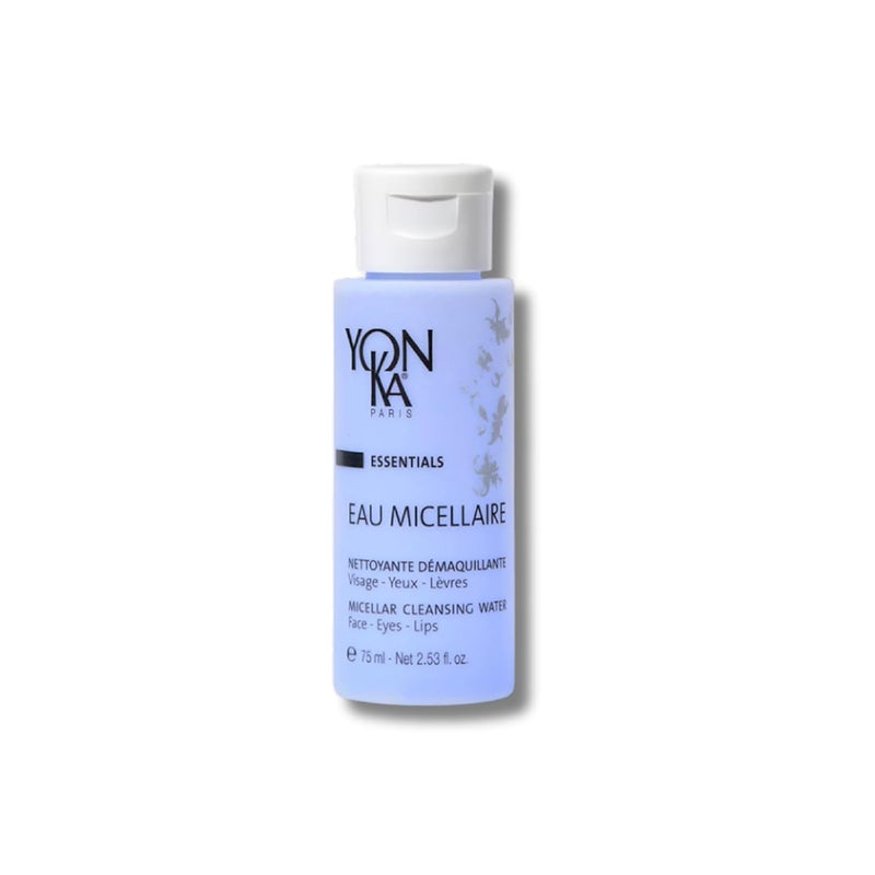 YonKa Eau Micellaire Travel Size 75ml Micellar Water and Cleansing Makeup Remover Gentle Face Wash with Rose and Chamomile to Remove Impurities and Hydrate ParabenFree