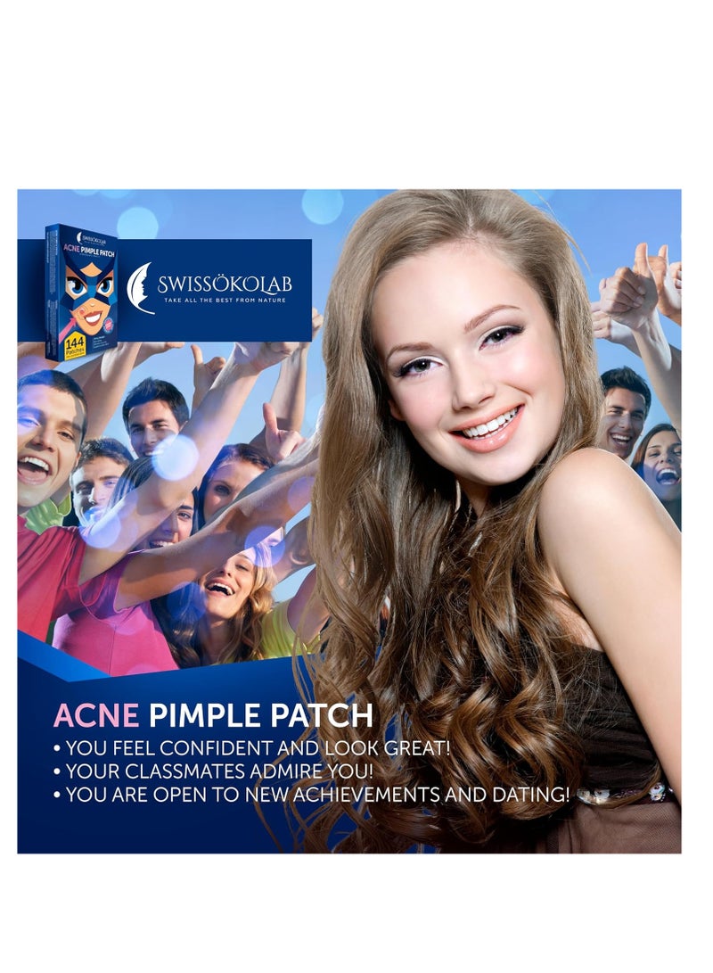 SWISSÖKOLAB SWISSÖKOLAB Acne Patch Pimple Patch Hydrocolloid Acne Stickers Absorbing Spot Dot Acne Cover 144 Acne Dots Pimple Sticker Acne Pimple Master Patch Blemish Patches  - Image 3