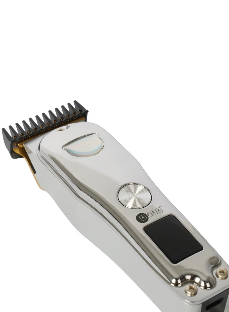 عفرا ماكينة قص الشعر AFRA ، بطارية ليثيوم أيون 600 مللي أمبير، 5 وات، شحن USB بشاشة رقمية، وقت تفريغ 100 دقيقة، تصنيف IPXO، AF-0005HCWT، ضمان لمدة عام - Image 5