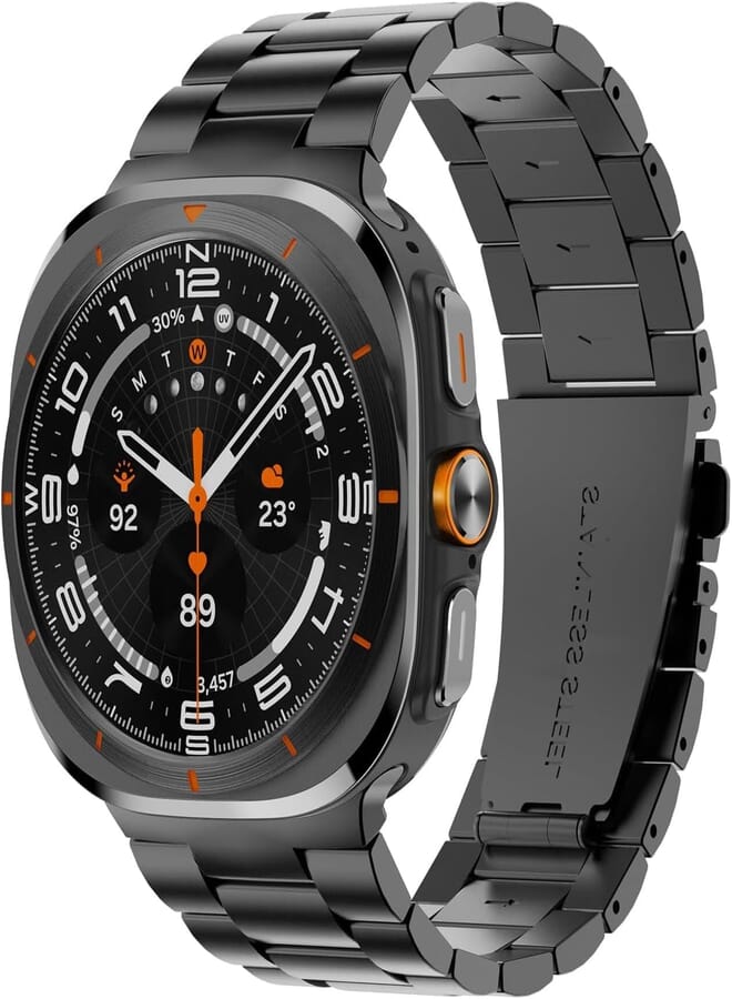 Next Next Store Metal Band Compatible with Samsung Galaxy Watch 7 Ultra 47mm - No Gap Design, Adjustable Stainless Steel Strap for Men and Women.