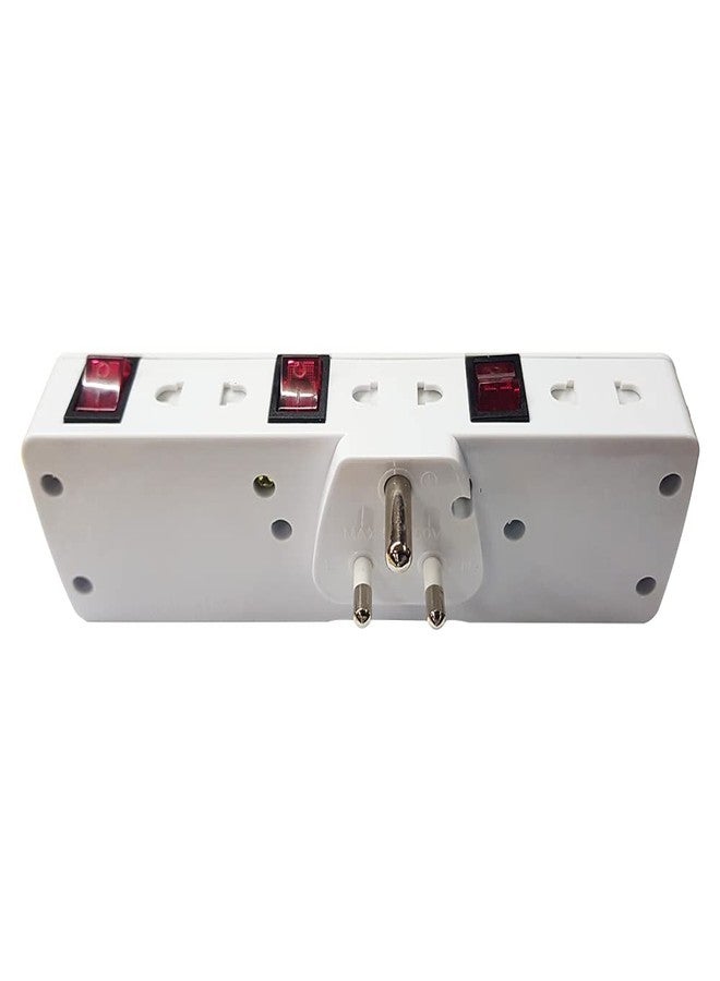 MX Cordless Extension Board with Individual Switch Multi Plug Socket with 2 pin + 3 pin Universal sockets - 6 Outlet with Safety Shutter Protection Surge Protection 6 Amp for HomeOfficeElectronics - Image 3