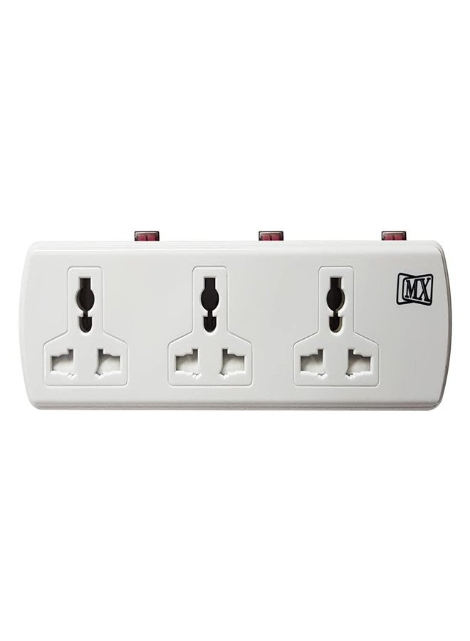 MX Cordless Extension Board with Individual Switch Multi Plug Socket with 2 pin + 3 pin Universal sockets - 6 Outlet with Safety Shutter Protection Surge Protection 6 Amp for HomeOfficeElectronics - Image 1