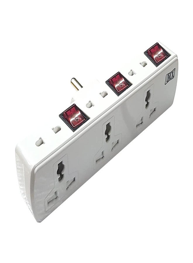 MX Cordless Extension Board with Individual Switch Multi Plug Socket with 2 pin + 3 pin Universal sockets - 6 Outlet with Safety Shutter Protection Surge Protection 6 Amp for HomeOfficeElectronics - Image 2