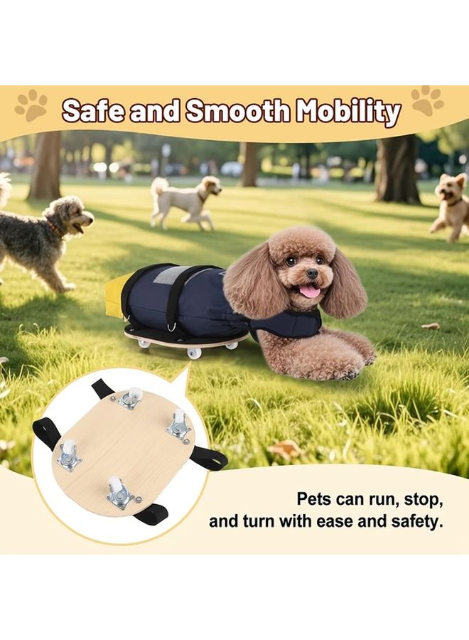 Pet Mobility Scooter With Sturdy Wooden Base Safety Harness L Size For 5 51 19 84LB Pets - Image 2