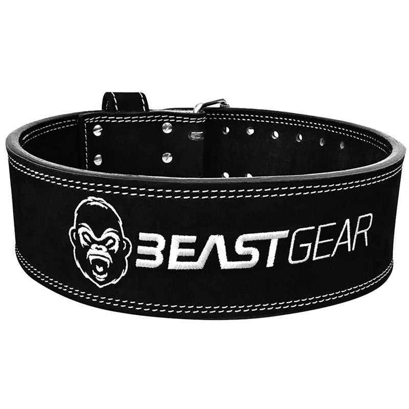 Beast Gear حزام رفع الأثقال من بيست جير - حزام رفع قوة جلدية للرجال، حزام رفع أثقال بسماكة 10 مم لتمارين الرفعة المميتة، حزام دعم الظهر لتمارين القرفصاء لرفع الأثقال، حزام جيم كروس فيت للرجال والنساء متوسط أسود - Image 1