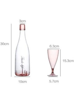 Generic Portable Reusable Plastic Wine and Champagne Glasses Set of 5 Cups with Hard Storage Bottle Pink Color  - Image 3
