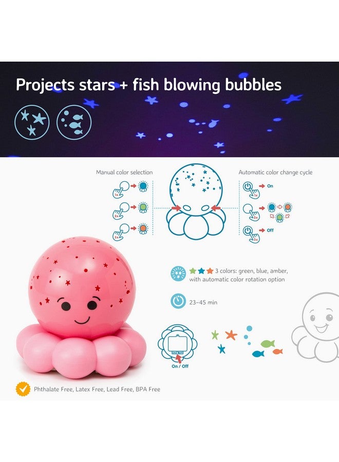 Cloud b Travel Comforting Nightlight Projector Gentle Brightness 3 Colors With Color Rotation Option Auto Shutoff Octo Baby Pink - Image 3