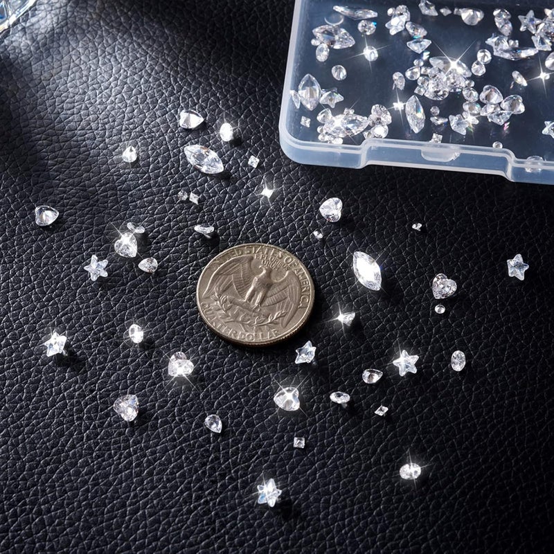 Craftdady 130pcs Clear Cubic Zirconia Cabochons Faceted Square Oval Heart Diamond Tear CZ Rhinestone Cabochons for Jewelry Repair Making - Image 4
