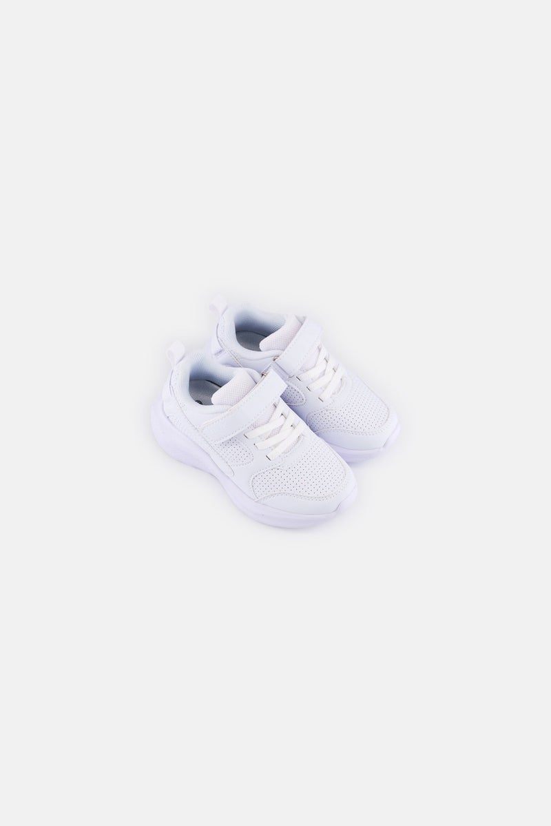 RBX Toddlers Girl Velcro Closure School Shoes, White - Image 4