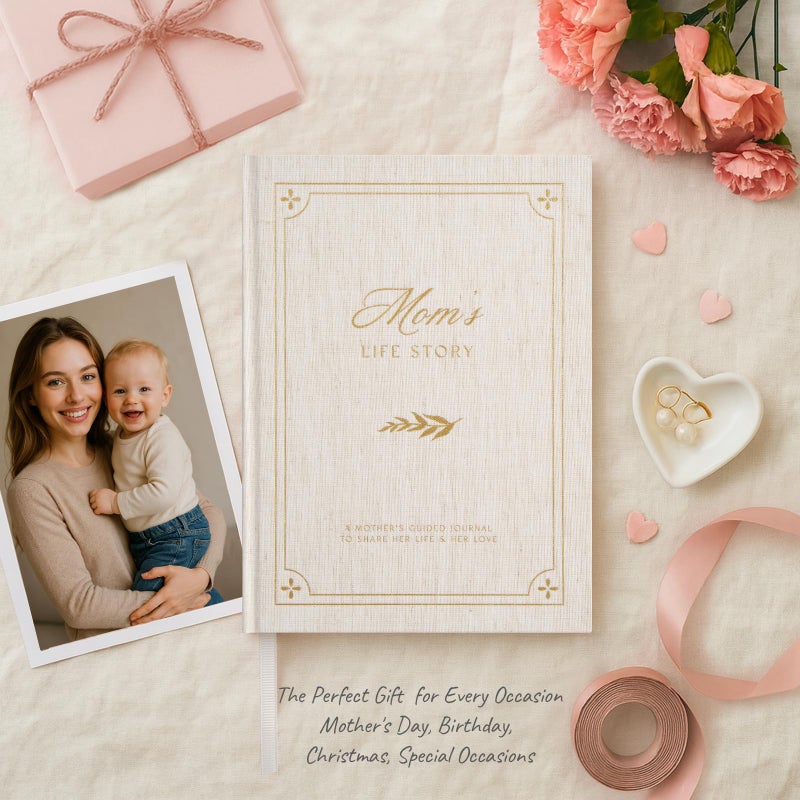 &And Per Se Mom Life Story Journal, Moms Story Guided Journal with 200+ Questions, Mother's Day Birthday Gifts for Mom, Linen Hardcover-7.5'' x 10'' (Beige) - Image 5