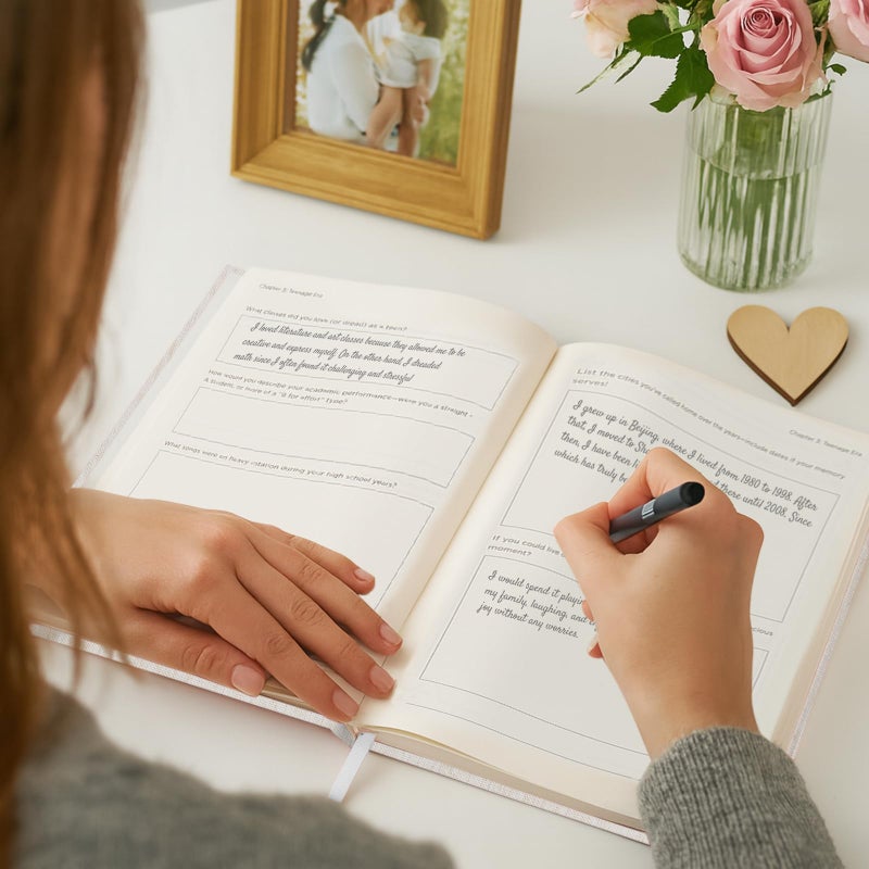 &And Per Se Mom Life Story Journal, Moms Story Guided Journal with 200+ Questions, Mother's Day Birthday Gifts for Mom, Linen Hardcover-7.5'' x 10'' (Beige) - Image 4