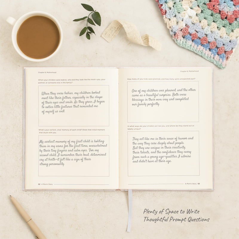 &And Per Se Mom Life Story Journal, Moms Story Guided Journal with 200+ Questions, Mother's Day Birthday Gifts for Mom, Linen Hardcover-7.5'' x 10'' (Beige) - Image 3