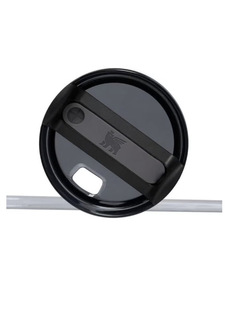 ستانلي كوب ستانلي كوينشر H20 فلوستيت معزول بتفريغ الهواء من الفولاذ المقاوم للصدأ، سعة 40 أونصة، مع غطاء وقشة، مناسب للمياه والشاي المثلج أو القهوة والعصائر وغيرها، لون كريمي (أسود) - Image 2