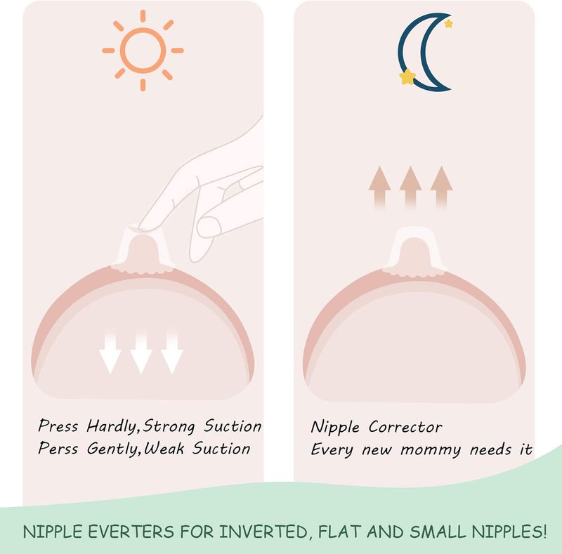 Nuanchu 3 Pairs Silicone Inverted Nipple Corrector Suckers Nipple Corrector for Breastfeeding Women with Travel Case for Flat and Softly Wear - Image 3
