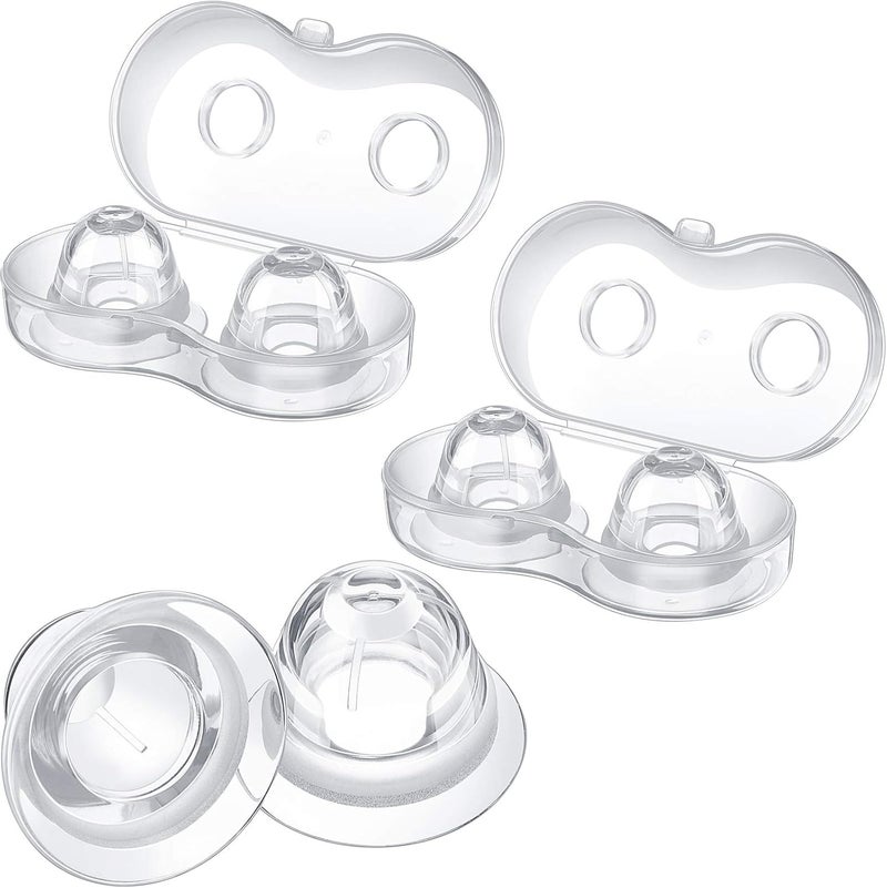 Nuanchu 3 Pairs Silicone Inverted Nipple Corrector Suckers Nipple Corrector for Breastfeeding Women with Travel Case for Flat and Softly Wear - Image 1